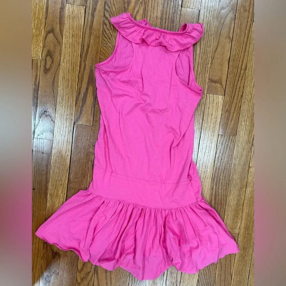 Ralph Lauren Girls Pink Ruffle Drop Waist Dress Size Large 12/14 NWT